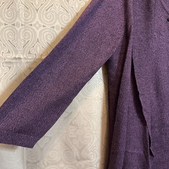 Sag Harbor Purple Cardigan with Embellishments - Picture 4 of 5